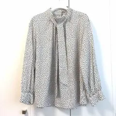 水玉 ボウタイブラウス エニィファム