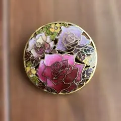 ヴィンテージ　七宝焼　透かし細工 ブローチ