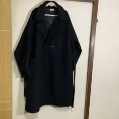 黒 ダブルブレスト ロングコート