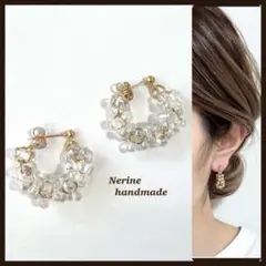 クリスタルレインボー ハンドメイド ピアス イヤリング
