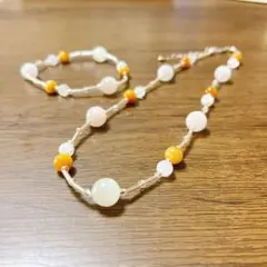 ゴールデンタイガーアイ 金虎目石 クラック水晶 ネックレス ブレス ハンドメイド
