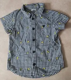 BREEZE ブリーズ ギンガムチェック 半袖シャツ　バナナ柄　110