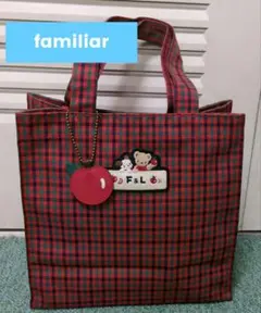 familiar チェック柄トートバッグ
