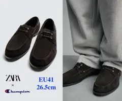 champion × ZARA レザーデッキシューズ サイズ42（27cm） - メルカリ