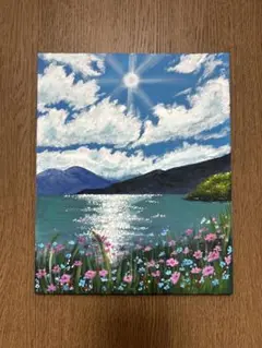 風景画初秋の香りアクリル画