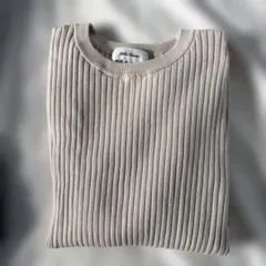 美品Mila Owen ベージュ リブ編み 長袖トップス　ミラウォーエン