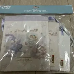 ダッフィーアンドフレンズ　巾着　ダンシングスノーフレークス