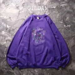 GILDAN トレーナー　ラインストーン　ビーチサンダル　パープル