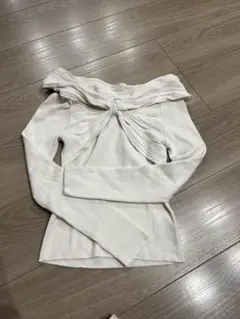 SNIDEL オフショルダーリボンニット