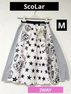 ❤️新品未使用❤️ScoLarスカラー2WAY 切替 コットンフレアスカートMピンクのサムネイル