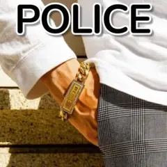POLICE ポリス LOWRIDER ゴールド ロゴ ストーン ブレスレットのサムネイル