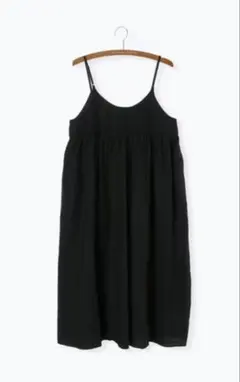 sm2 未使用　麻レーヨンキャミワンピース　黒