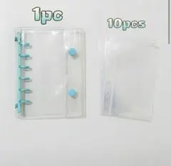 A7 シール帳ブルー 透明バインダー リフィル10枚付き