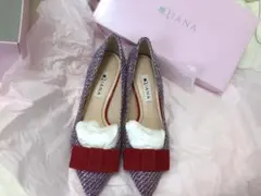 DIANA リボンツイードローファー パンプス