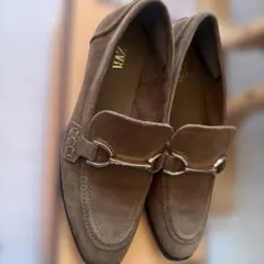 ZARA ブラウン スエード ローファー