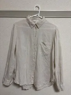 H&M リネン ベージュ 長袖シャツ US S