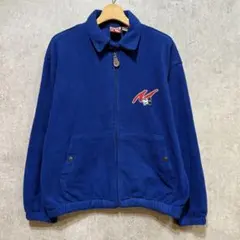 90s Mickey mouse フリースジャケット スイングトップ ブルー M