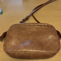 genten レザーショルダーバッグ ブラウン