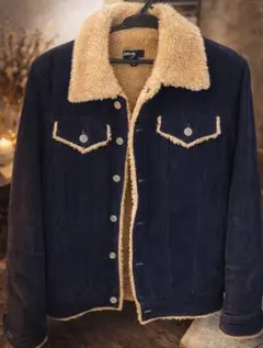 裏ボア コーデュロイジャケット ネイビー ブルゾン メンズ レディース アウター