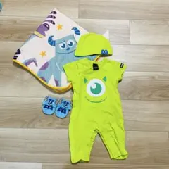 BABYDOLL　カバーオール　モンスターズインク　70㎝　帽子　靴下　おくるみ