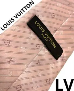 LOUIS VUITTON モノグラム柄 ピンク シルクネクタイ