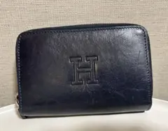 HIROFU 二つ折り財布 ネイビー レザーのサムネイル