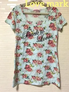 Love mark【美品】花柄Tシャツ　ミントグリーン