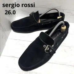 sergio rossi Vintage バックルローファー　ブラック　スエードのサムネイル