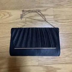 プ*読様 ストライプデザイン 黒 パーティーバッグ