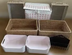 無印　ラタンボックス、千趣会収納ボックス　その他雑貨