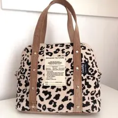 コーデュロイ レオパード　2way可能　デニムリメイクバッグ