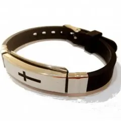 新品送料込み★時計型 メンズブレスレット クロス（十字架）