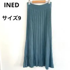 イネド INED くすみブルー リブニット ロングスカート サイズ9のサムネイル
