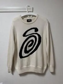 Stussy クルーネック ニット セーター ホワイト Lのサムネイル