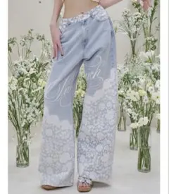 darich レースビジュールーズデニムパンツ