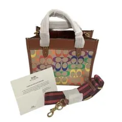 （新品）COACH（コーチ）フィールド トート 22 レインボー シグネチャー
