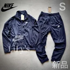 1新品　ナイキ上下セットアップ　ネイビー　Ｓ　ロゴ刺繍　NIKE スウォッシュ