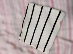 白と黒のストライプ クラッチバッグ