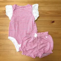 美品　baby GAP　セットアップ　ボーダー　ピンク　70cm
