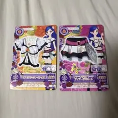 アイカツ ロゴつきブラックレーストップス ファーつきモノトーンティアードスカート