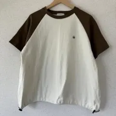 ミュエータ ドローコードスムースTシャツ バイカラー ラグランスリーブ ロゴのサムネイル