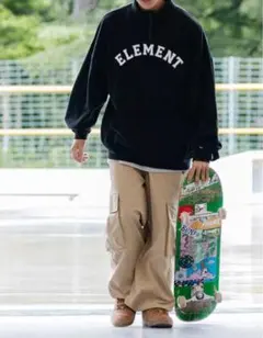 ELEMENT ワイドシルエット ハーフジップ XL ブラックのサムネイル