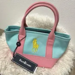 【3連休価格】ポロ ラルフローレン ミニミニ トートバッグ キャンバス ピンク