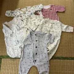 ロンパース　長袖　ベビー服　50〜70 秋冬　男の子　女の子　6点　まとめ売り