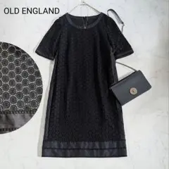 OLD ENGLAND 総刺繍 ブラック ワンピース 総柄 コットン S 日本製のサムネイル