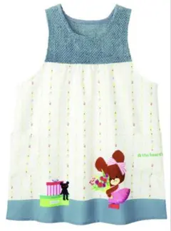 くまのがっこうボタニカルストライプエプロン　ブルー×ナチュラル　♦︎タグなし♦︎