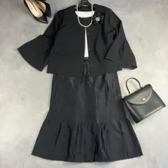 AMPLUS他 セレモニースーツ 黒 XXL 大きいサイズ ママスーツ 卒業式