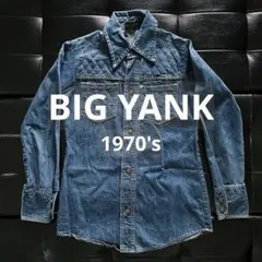 【希少70s】BIG YANK キルティング切替 デニムシャツ ヴィンテージ S