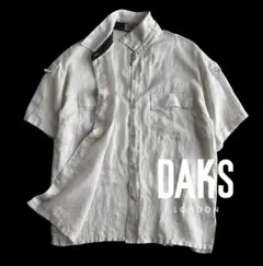 DAKSダックスロンドン 麻100% 比翼フラップ エポレットシャツブラウスのサムネイル