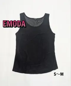 シースルー ドット 総柄 タンクトップ M S 黒 エモダ 水玉 レディースのサムネイル